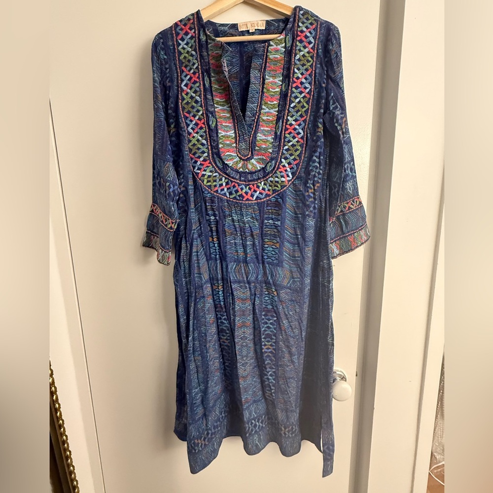 Ritu Kumar embroidered Indian outfit kaftan kurta